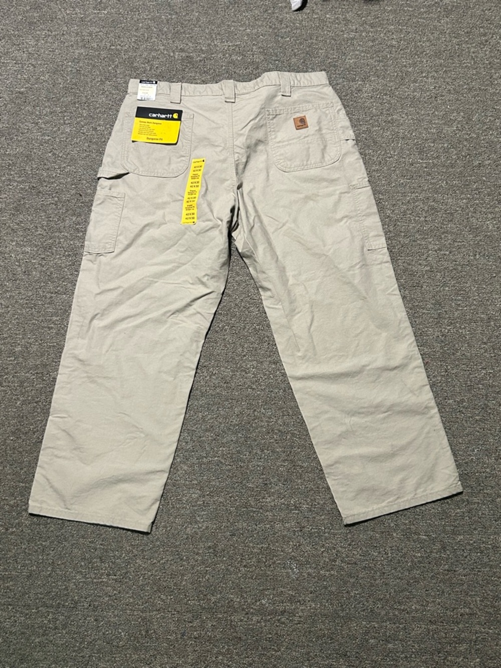 NWT Carhartt Men’s Work Dungaree Pants Size 42x30 Khaki